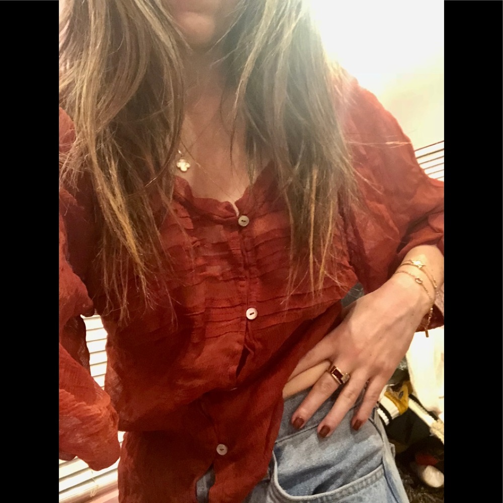 •••Kimchi Blue•• Rustic Orange Blouse NWT!!!